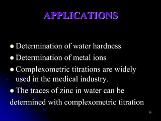 Complexometric TITRATION FOR PG IST SEM