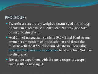 Complexometric TITRATION FOR PG IST SEM