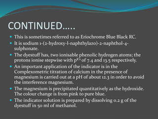 Complexometric TITRATION FOR PG IST SEM