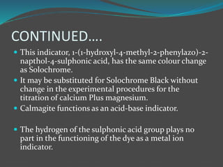 Complexometric TITRATION FOR PG IST SEM