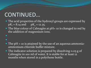 Complexometric TITRATION FOR PG IST SEM