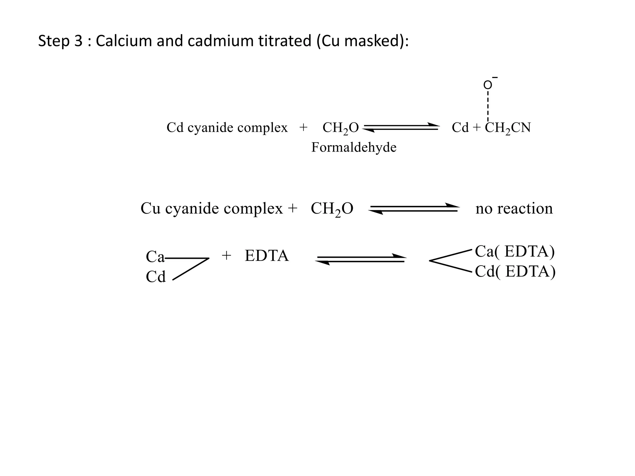 Step 3 : Calcium and cadmium titrated (Cu masked):
 