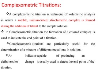 Types of complexometric titration and application | PPTX