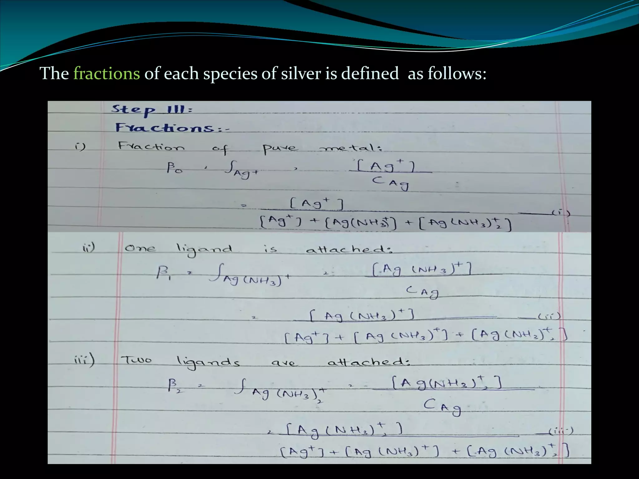 The fractions of each species of silver is defined as follows:
 