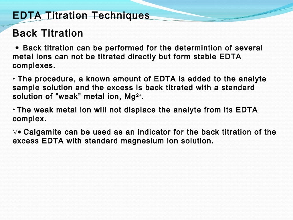 Complexometric titrations