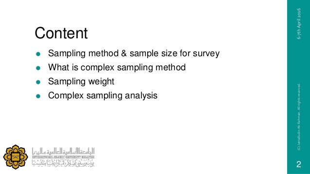 Complex Sampling Design Analysis