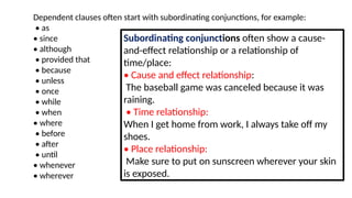 Understanding Dependent Clauses and Subordinating Conjunctions in ...