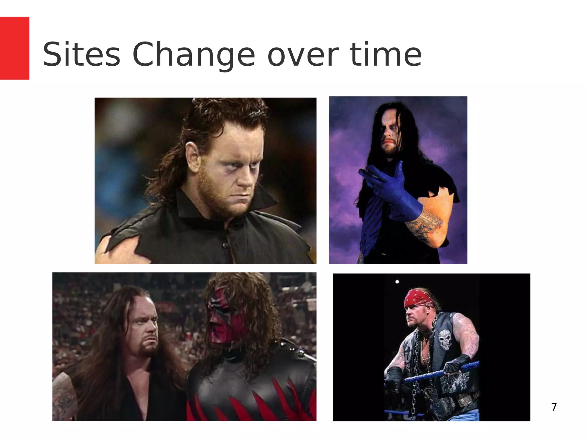 7 
Sites Change over time 
 