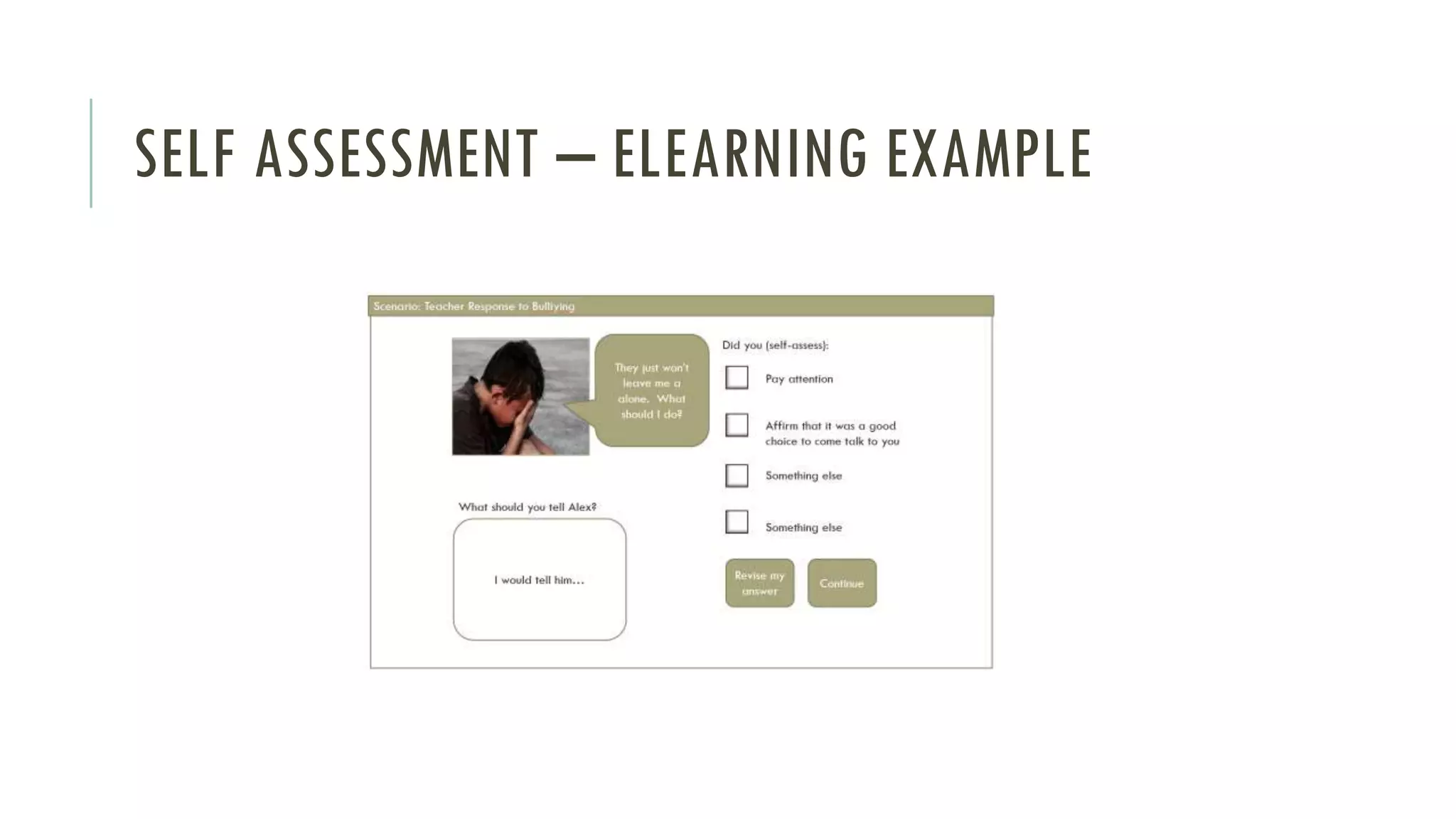SELF ASSESSMENT – ELEARNING EXAMPLE
 