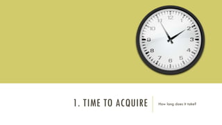 1. TIME TO ACQUIRE How long does it take?
 