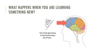 WHAT HAPPENS WHEN YOU ARE LEARNING
SOMETHING NEW?
 