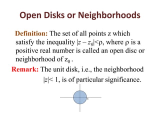 Open Disk Complex Complex variables | PPTX