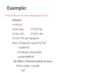 Example:
Find ananalytic functionwhose imaginarypart is 3x2-y2
 