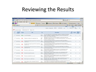 Reviewing the Results
 
