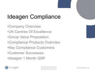 Ideagen Compliance ,[object Object]