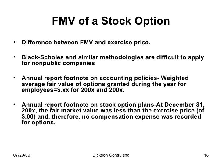 Fmv stock options
