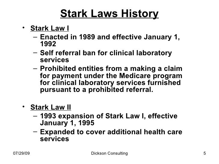 Compliance with Stark laws