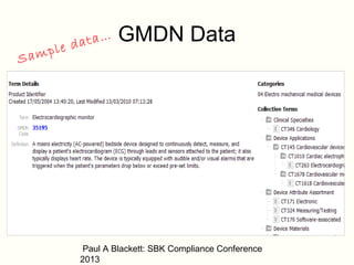 GMDNS, UDI, barcodes and more... | PPT