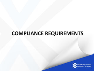 COMPLIANCE REQUIREMENTS
 