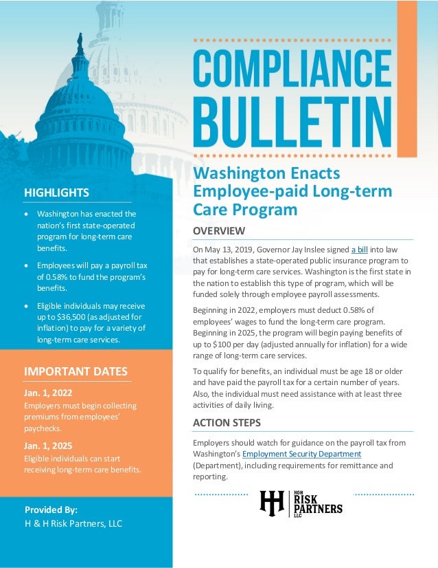 Compliance Bulletin Washington Enacts Employeepaid Long