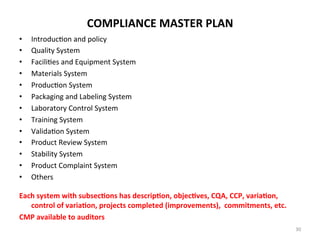 Compliance by Design and Compliance Master Plan | PDF