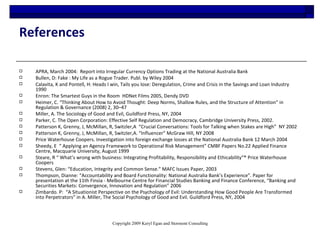 References <ul><li>APRA, March 2004:  Report into Irregular Currency Options Trading at the National Australia Bank </li><...
