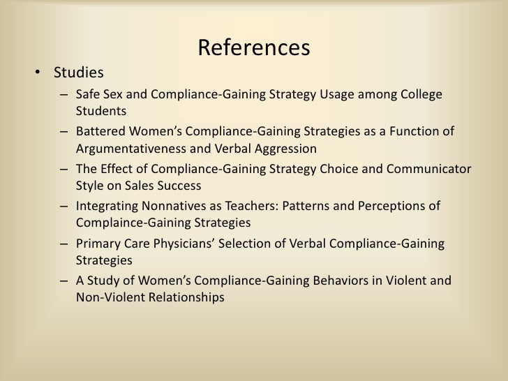 compliance gaining strategies for 103109 compliance gaining strategies