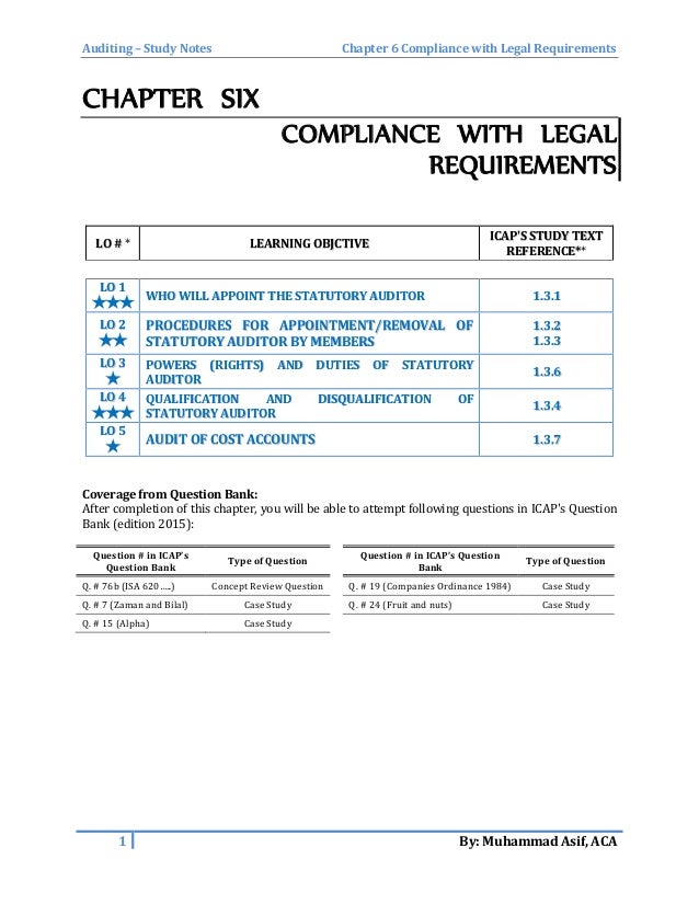 COMPLIANCE WITH LEGAL REQUIREMENTS