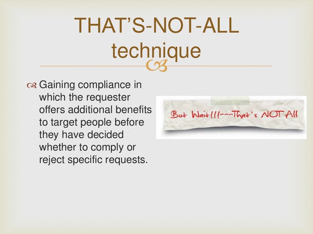 Compliance Technique in Psychology