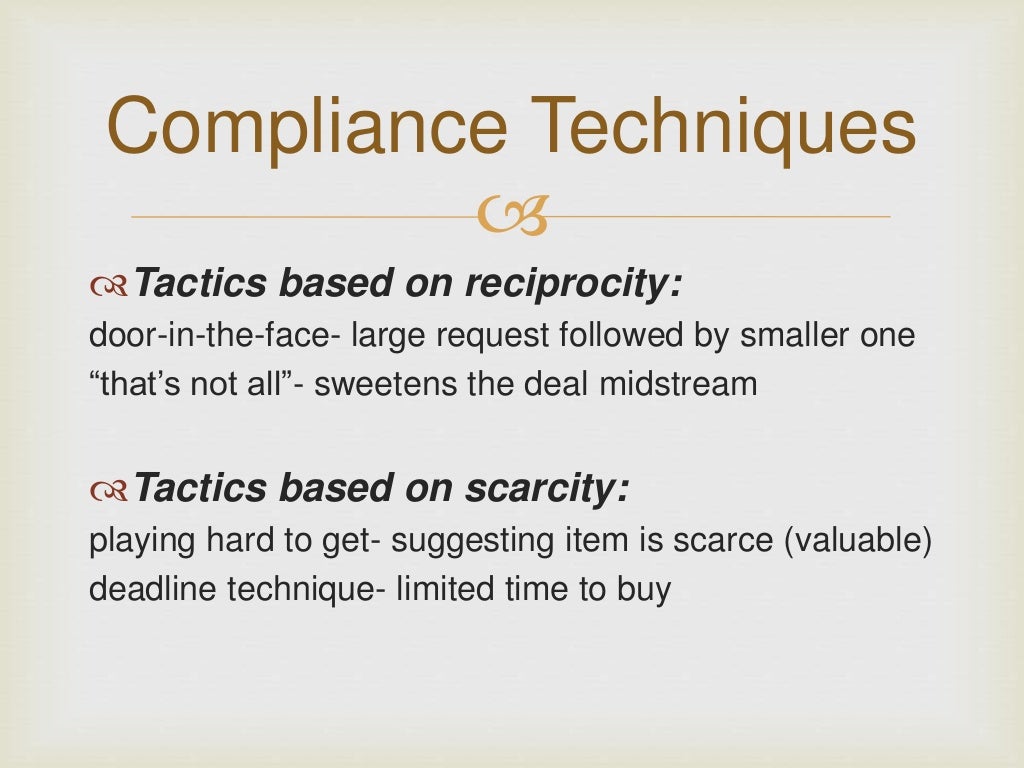 Compliance Technique in Psychology