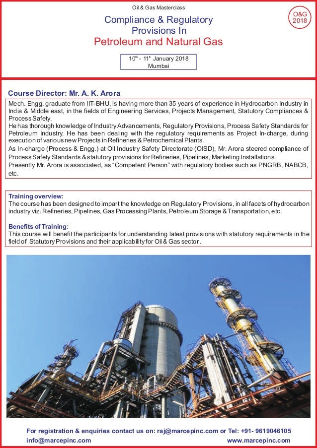 Compliance and regulatory provisions in petroleum and natural gas