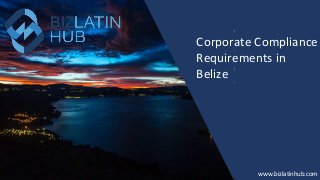 How to Form a
Company in
New Zealand?
www.bizlatinhub.com
www.bizlatinhub.com
Corporate Compliance
Requirements in
Belize
 