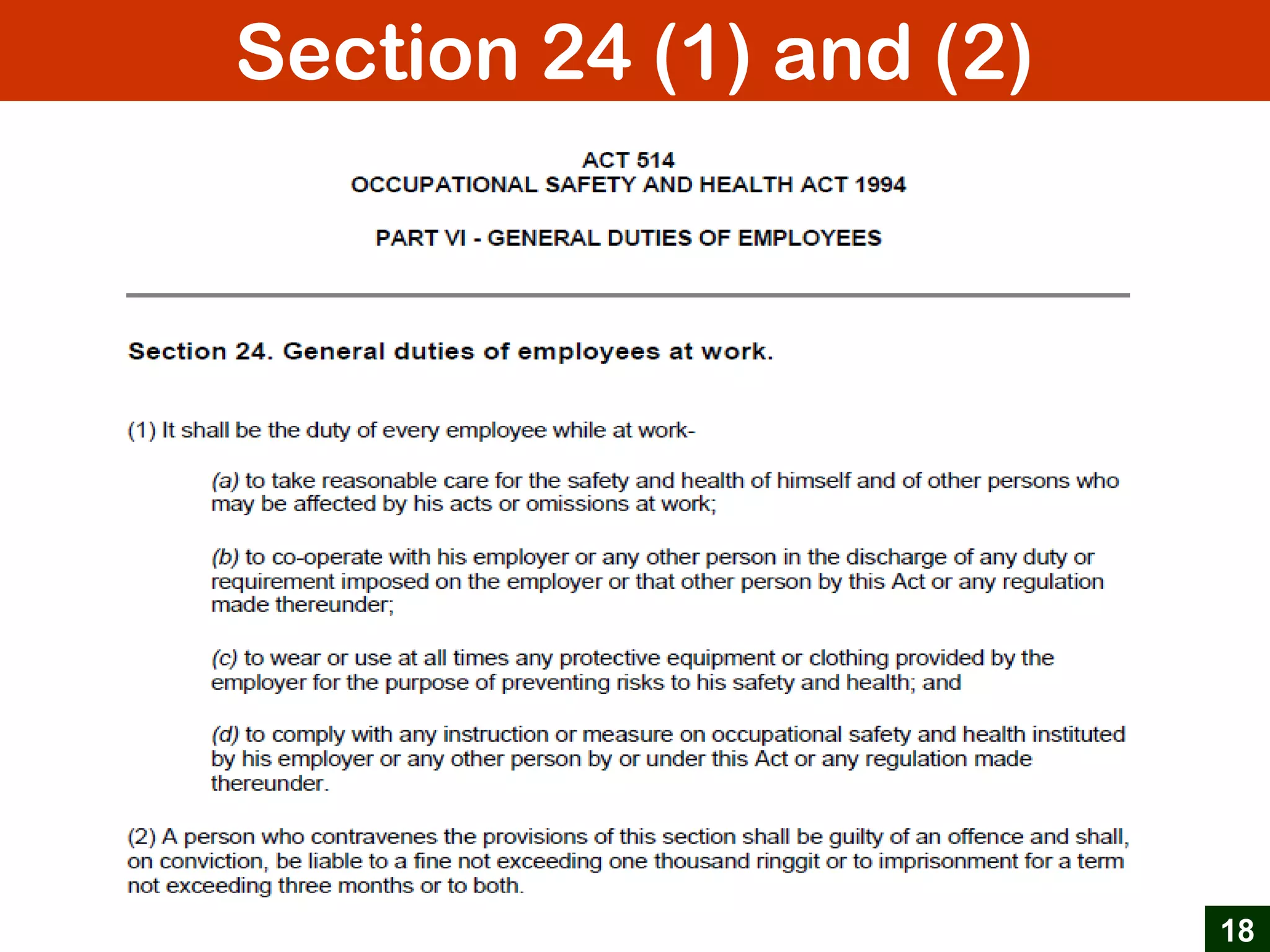Section 24 (1) and (2)
18
 