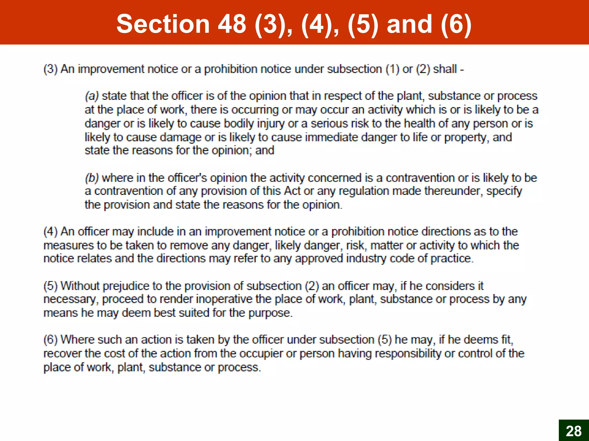 Section 48 (3), (4), (5) and (6)
28
 
