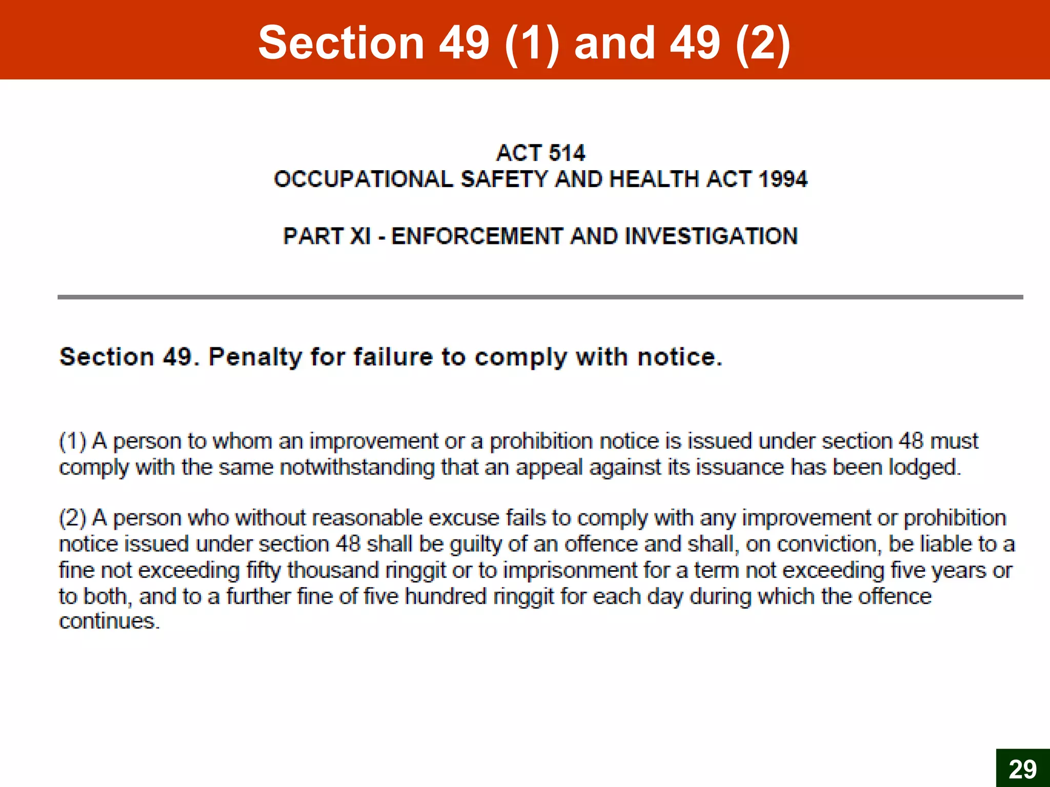 Section 49 (1) and 49 (2)
29
 
