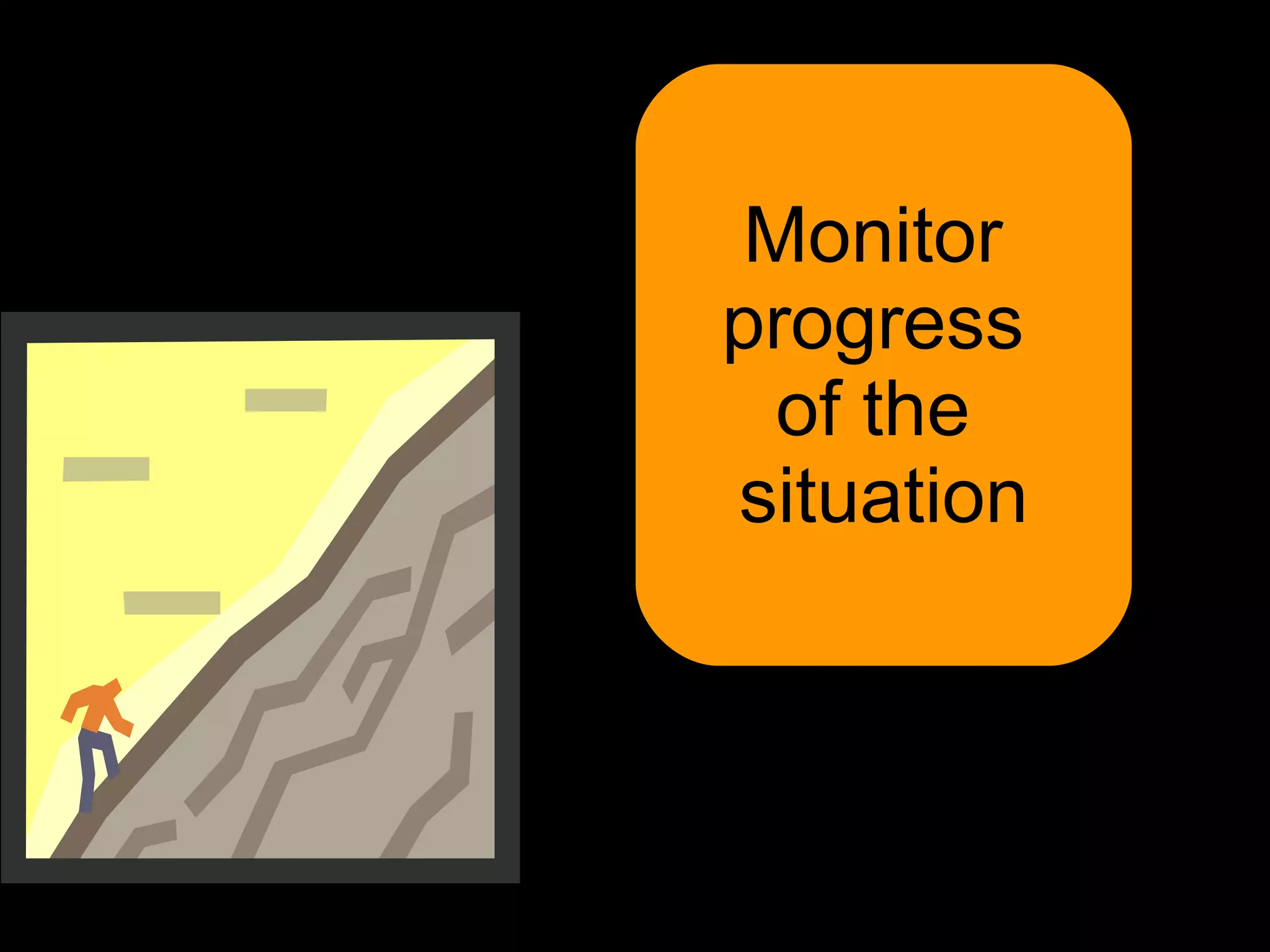 Monitor  progress  of the  situation 