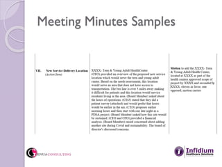 Meeting Minutes Samples
 