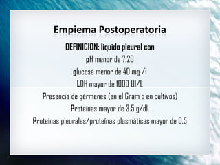 Empiema Postoperatoria
 