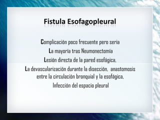 Fistula Esofagopleural
 
