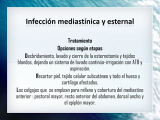 Infección mediastínica y esternal
 