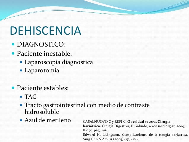 Complicaciones de cirugia bariatrica Complicaciones de cirugia bariatrica