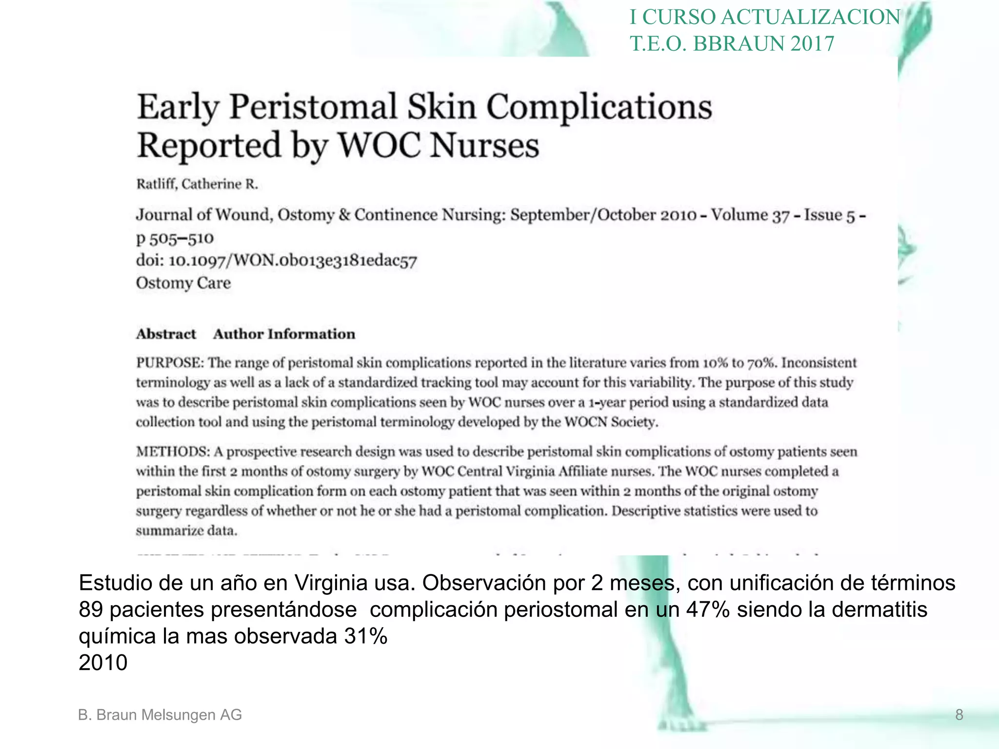COMPLICACIONES OSTOMIAS Curso I Actualizacion Terapia_ Enterostomal ...