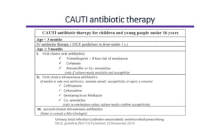 CAUTI antibiotic therapy
Urinary tract infection (catheter-associated): antimicrobial prescribing
NICE guideline [NG113] Published: 23 November 2018
 