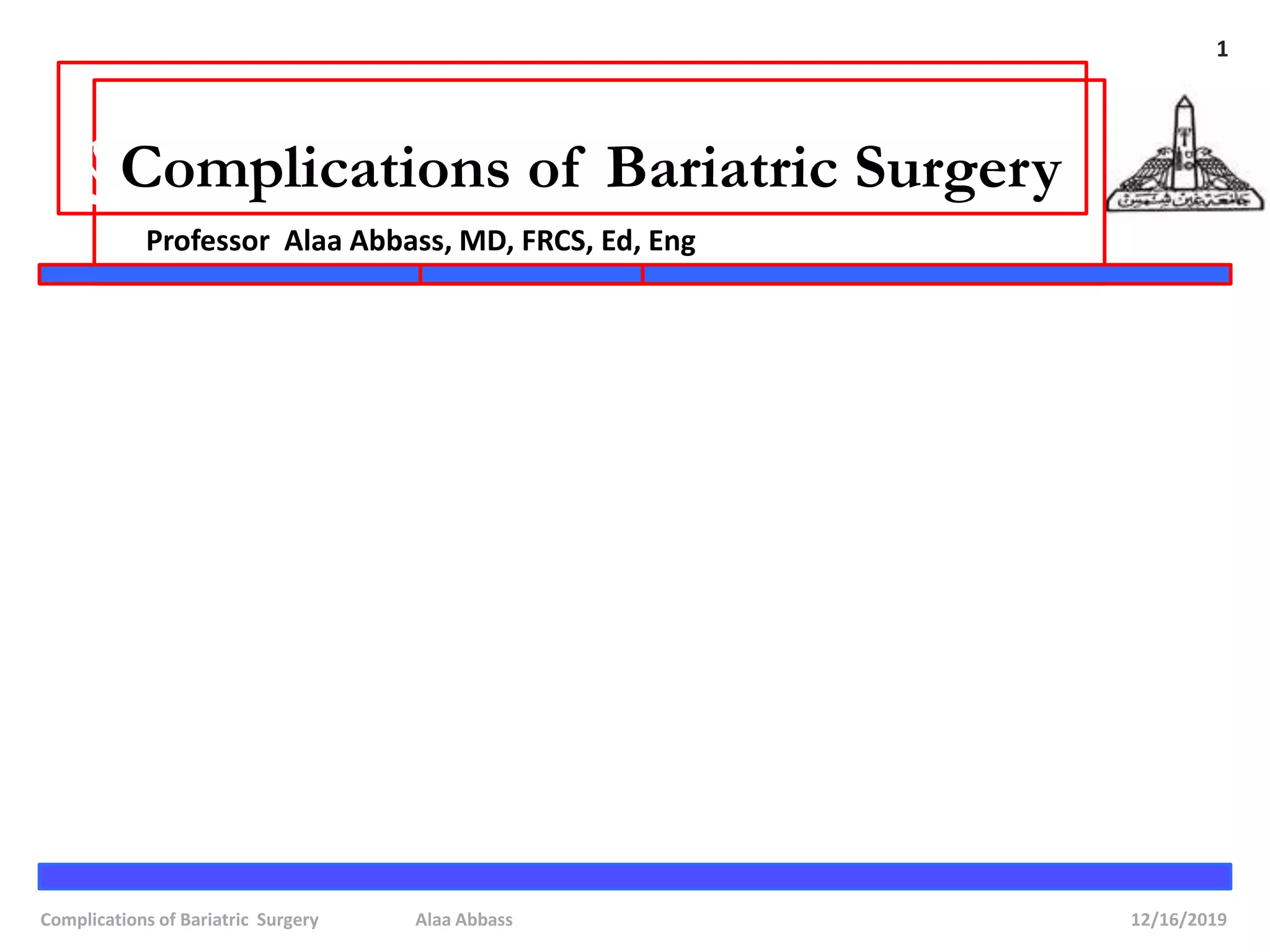 Complications of bariatric surgery | PPTX
