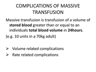 COMPLICATIONS OF BLOOD TRANSFUSION 2016.pptx