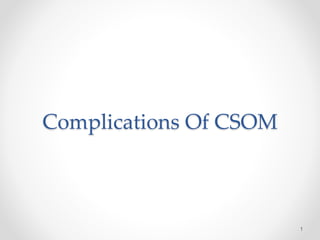 Complications Of CSOM
1
 
