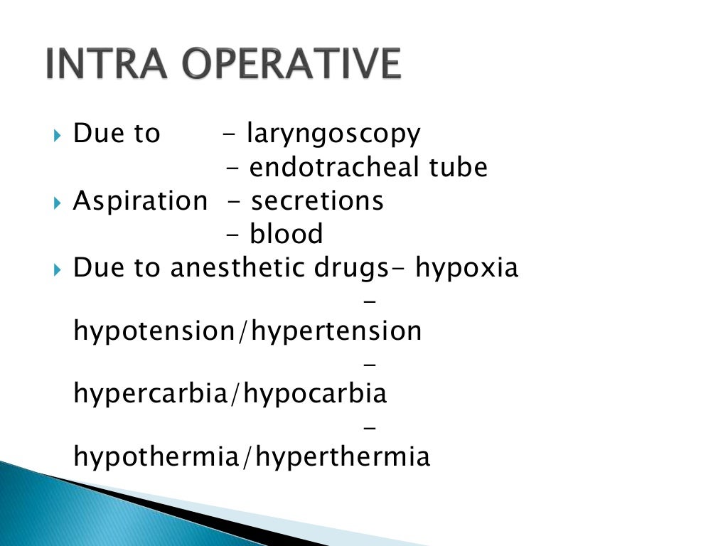 Complications of general anesthesia