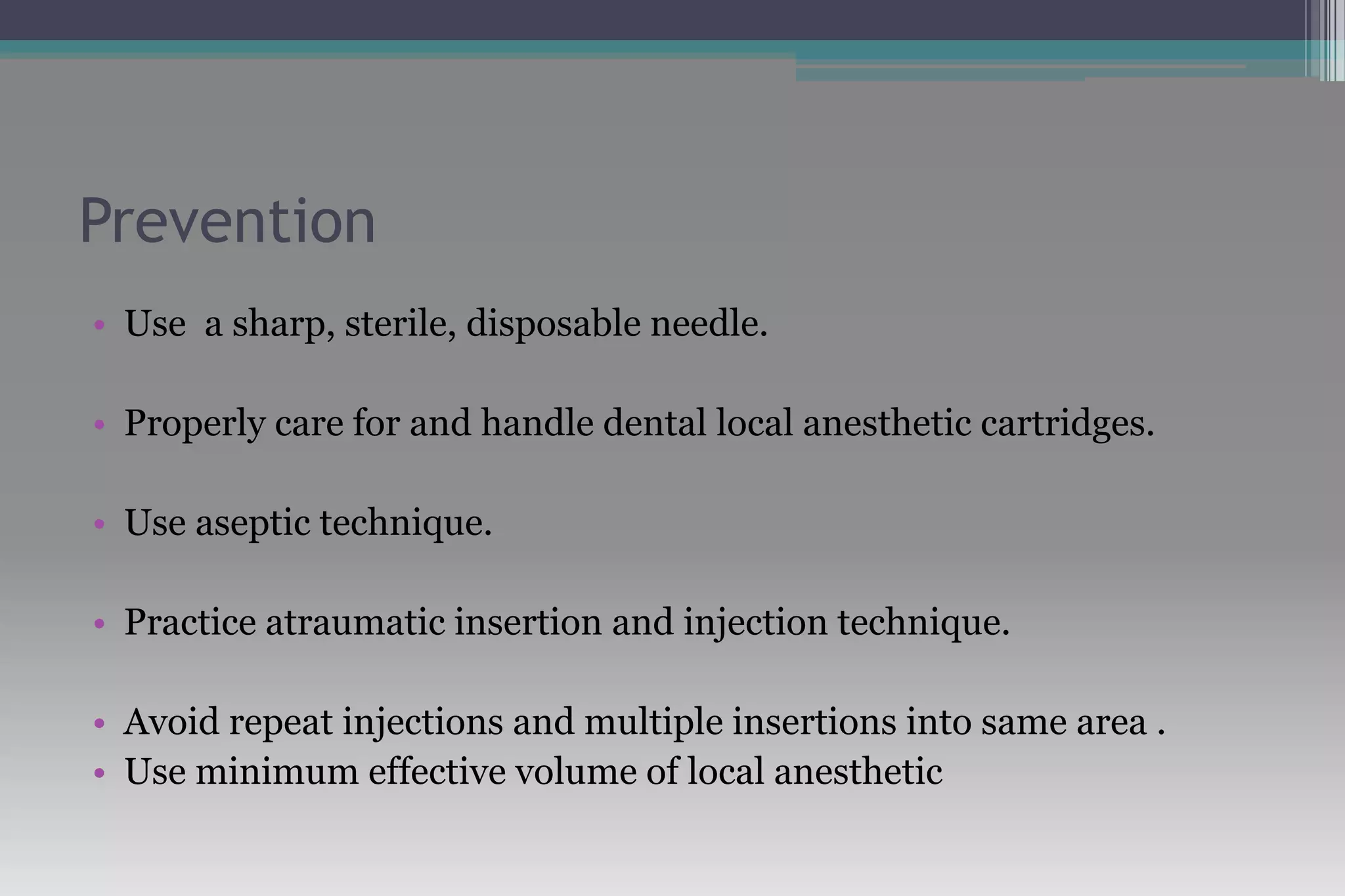 Complications of Local anesthesia (part I) for B.D.S & M.D.S | PDF