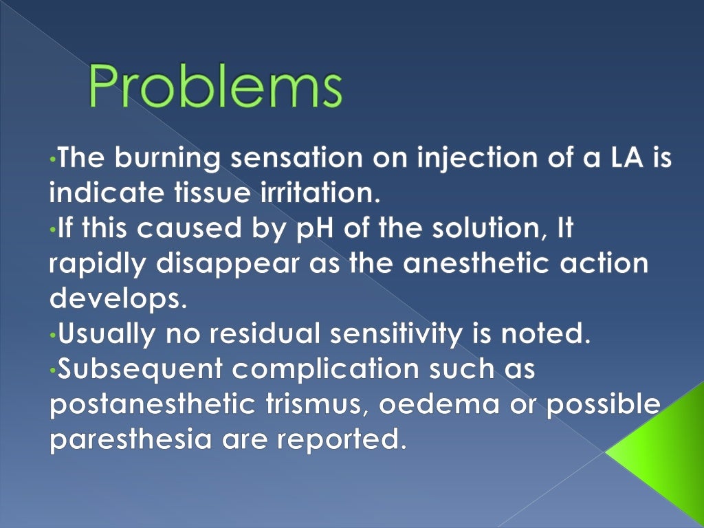 Complications of local anaesthesia