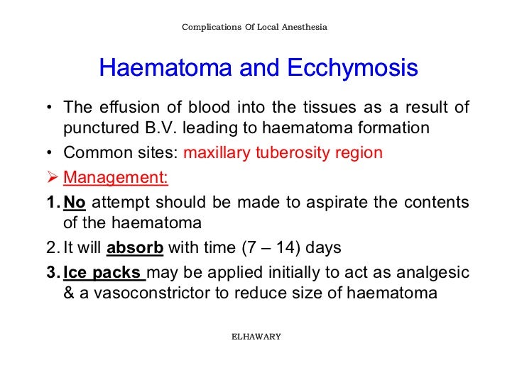Complications of local anesthesia
